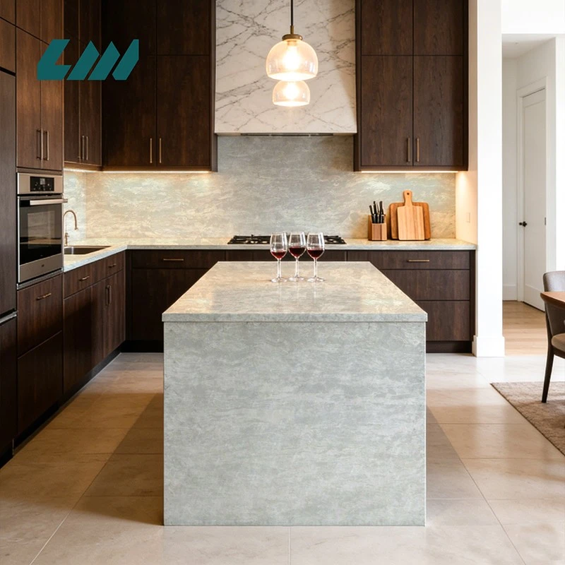 Carrara White Quartz Jade Kitchen Countertop high quality